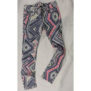 ❤️ 2013 Roxy Pattern Print Denim Skinny Jeans Size 24 or Size 0